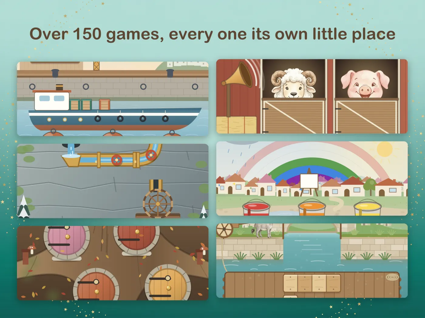 Over 150 games, every one its own little place