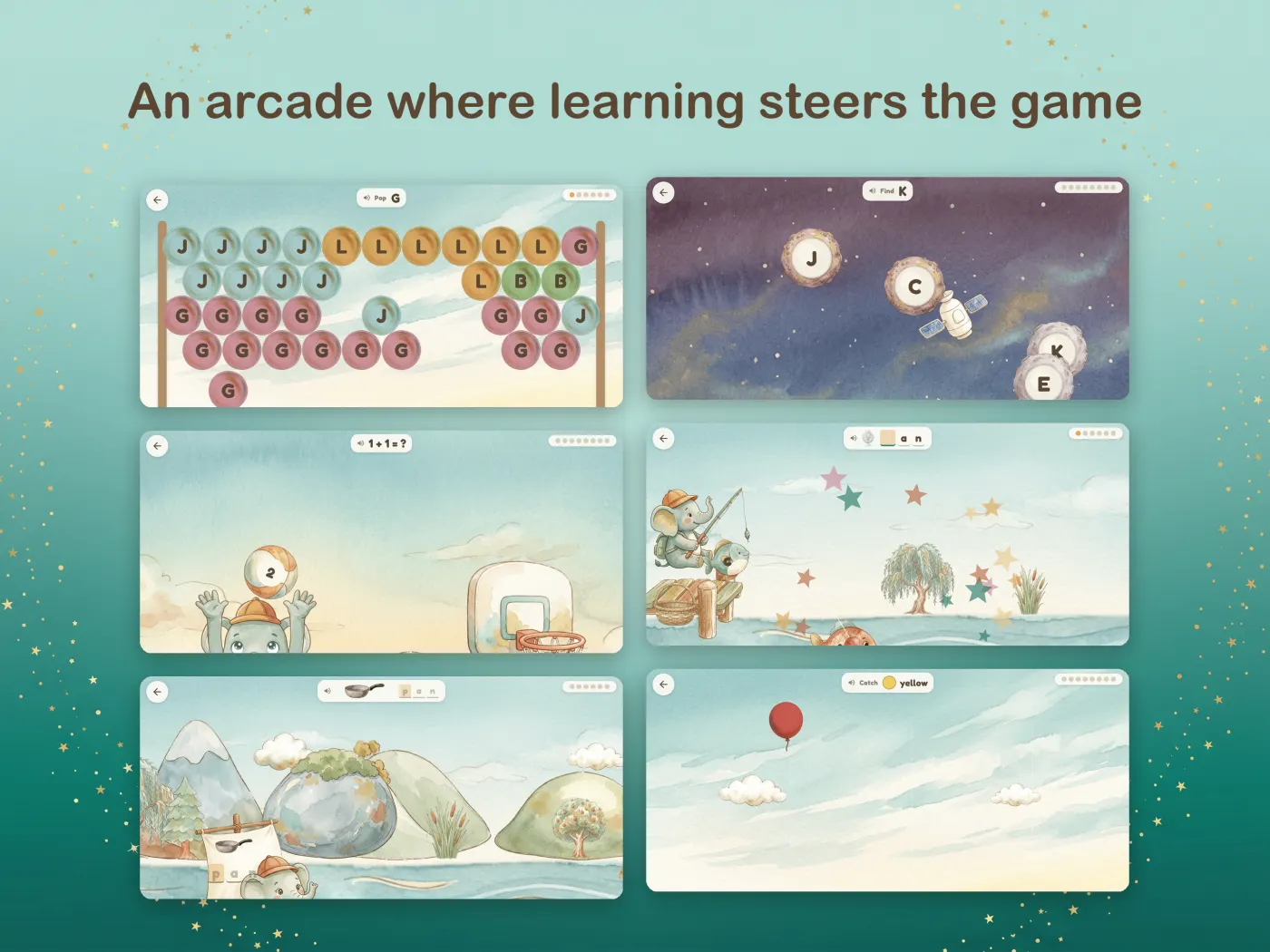 An arcade where learning steers the game
